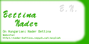 bettina nader business card